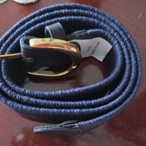 Source Unknown Navy and Gold Women's Belt